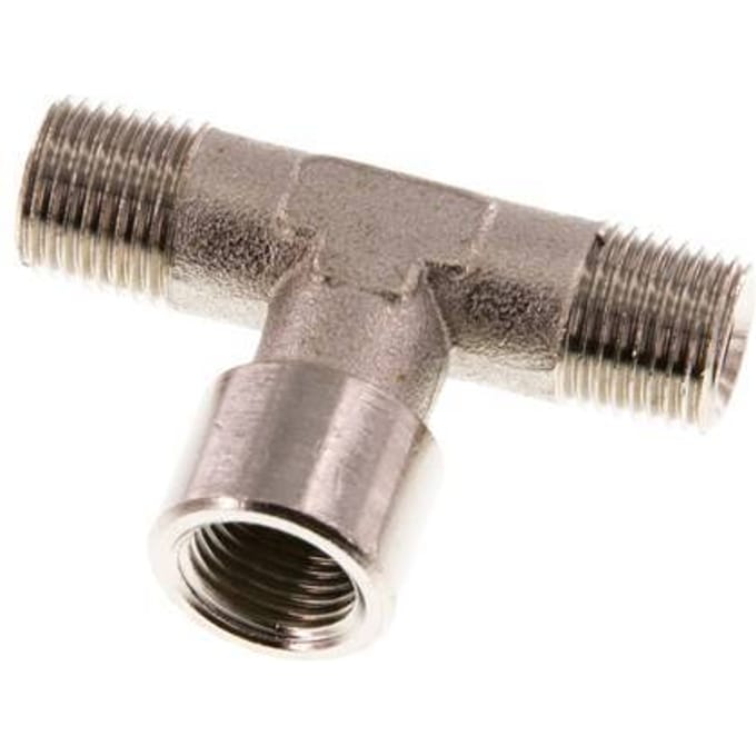 T-Koppeling G1/8'' buitendraad X Binnendraad Vernikkeld Messing 16bar [5 Stuks]