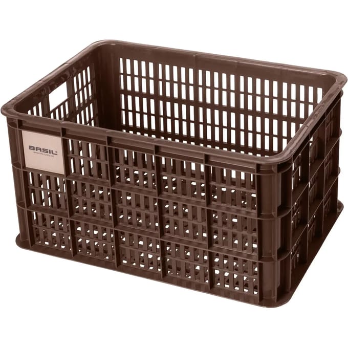 Basil Fietskrat L - Groot - 40 Liter - Bruin