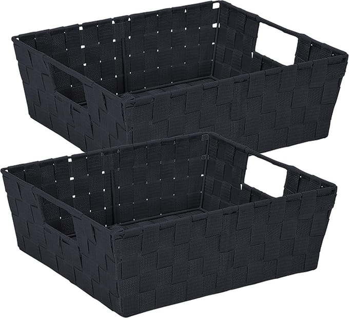 Set van 2 Opbergmanden Zwart - Wasmand en Speelgoedmand