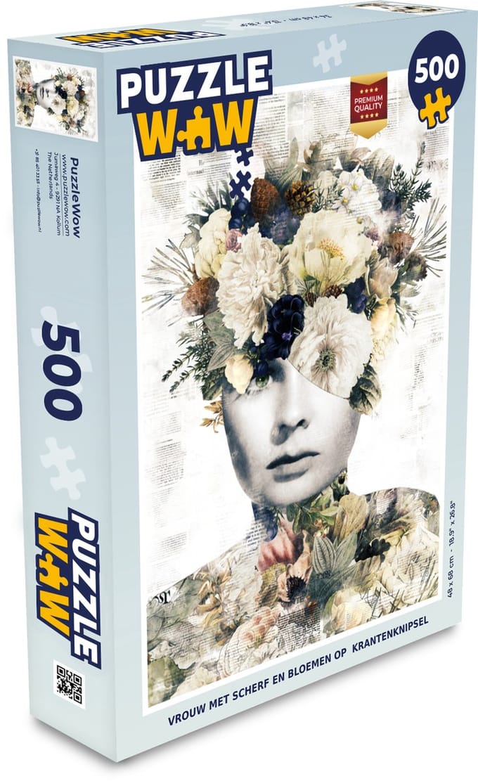 Puzzel Vrouw - Bloem - Scherven - Legpuzzel - Puzzel 500 stukjes