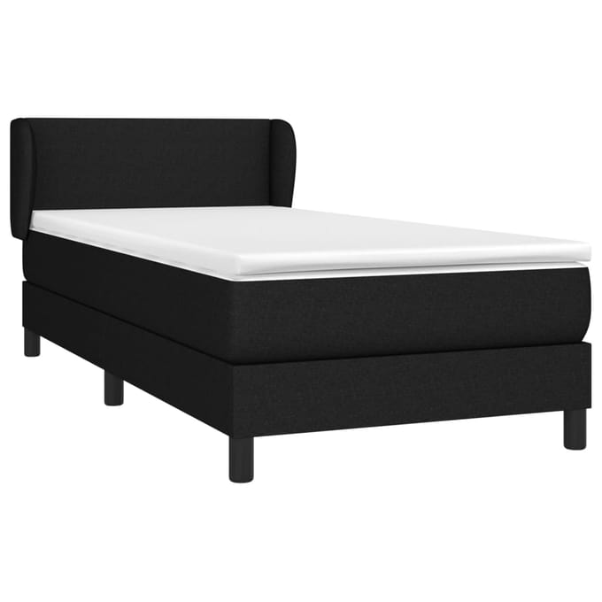 vidaXL - Boxspring - met - matras - stof - zwart - 80x200 - cm