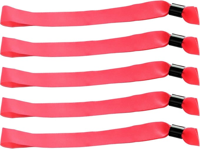 CombiCraft Blanco Textiel Polsbandjes Roze - 100 stuks