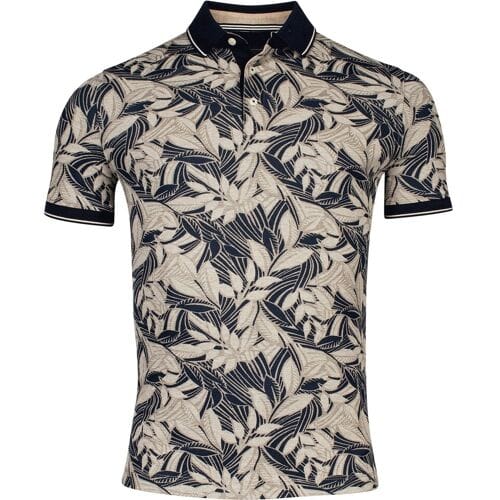 Baileys Polo Allover Leaves Pattern Cotton Stretch Olive / male