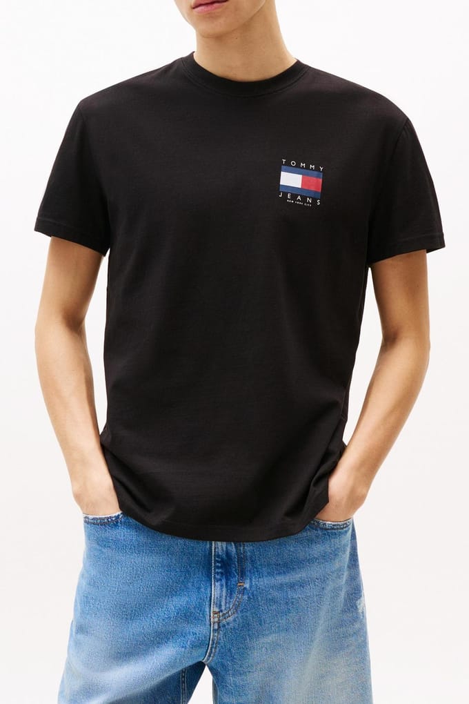 Tommy Hilfiger Tjm Regular Flag Graph T-shirt Black Größe: XXL | Basic T-Shirts Outlet | Herren | Schwarz