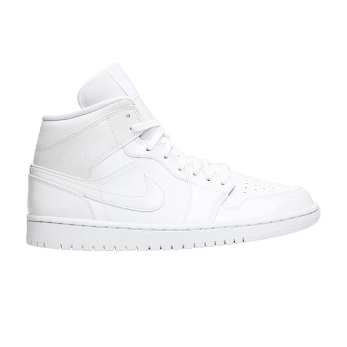Jordan 1 Mid Triple White Patent Swoosh (Vrouwen) 36 white