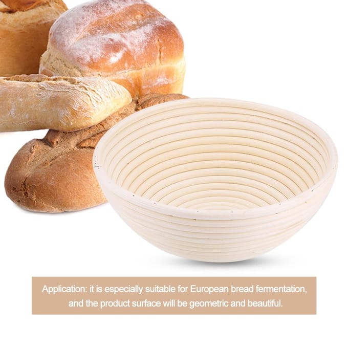 Handgemaakt ongebleekt natuurlijk rotan banneton rijsmand deeg brood bakset beige