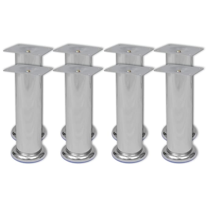 vidaXL - Bankpoten - rond - 8 - st - 180 - mm - chroomkleurig