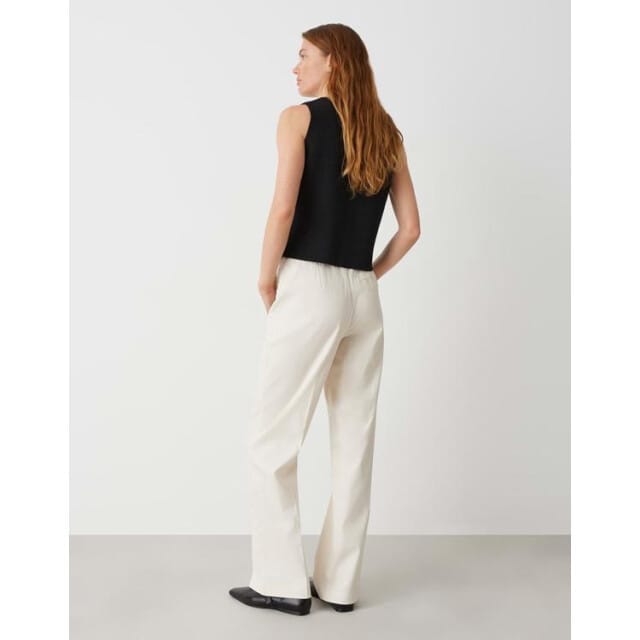 Straight leg stoffen broek met persplooien, model 'Maiga'