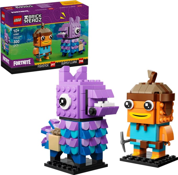 LEGO Fortnite Brickheadz 40881 - Supply Llama en Fishstick figuren