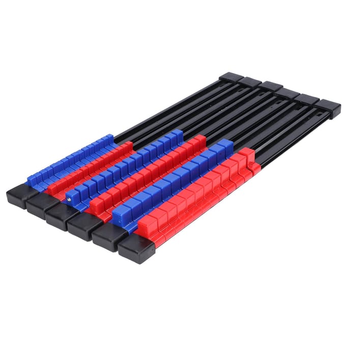 6 stuks Dopsleutel Organizer Bak Multifunctioneel ABS 1/4in 3/8in 1/2in Autoreparatiegereedschap red