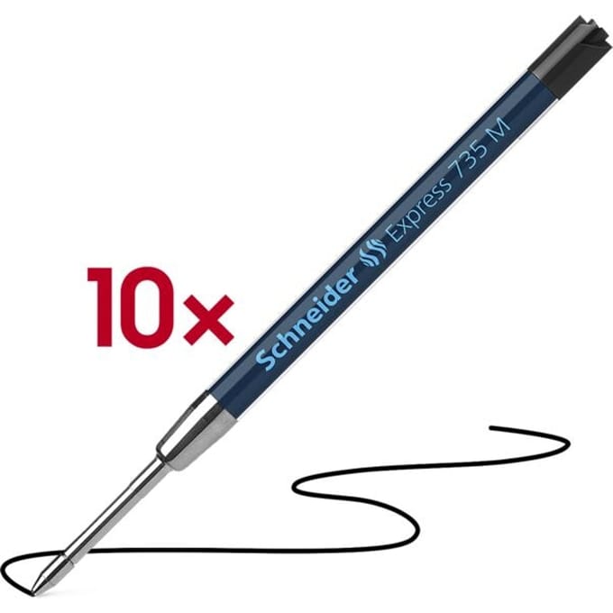 Balpenvulling schneider 735 express m zwart | 10 stuks