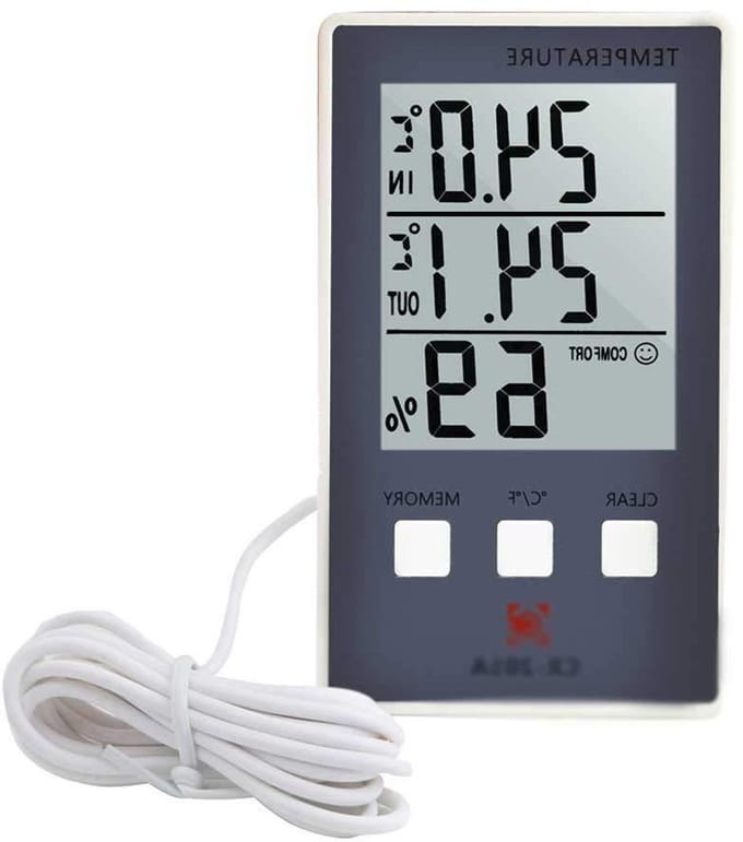 Digitale Hygrometer - Temperatuurmeter - Binnenklimaat Meten - 2-in-1 Functie - 98 x 58 x 14 mm - Wit