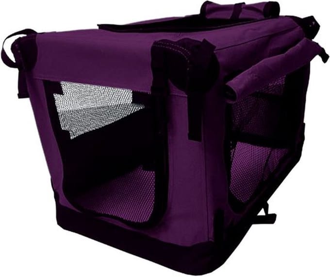 Reisbench Premium Paars S (60 cm) - Nylon Softbench - Opvouwbaar - Lichtgewicht Hondenbench - Autobench Transportbox