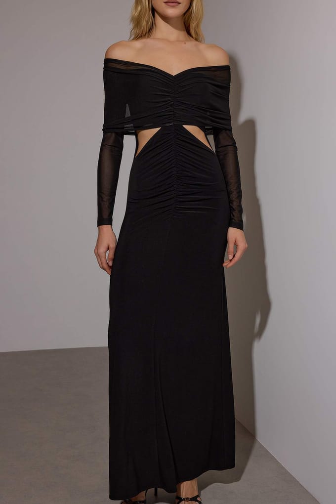 Platte maxi-jurk voor dames, lange bodycon-jurk voor afstuderen/gala
