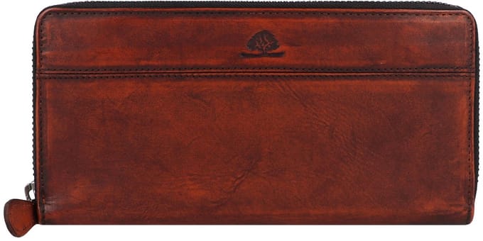 GREENBURRY portemonnee Destressed RV-Long Wallet RFID Rusty Orange terracotta