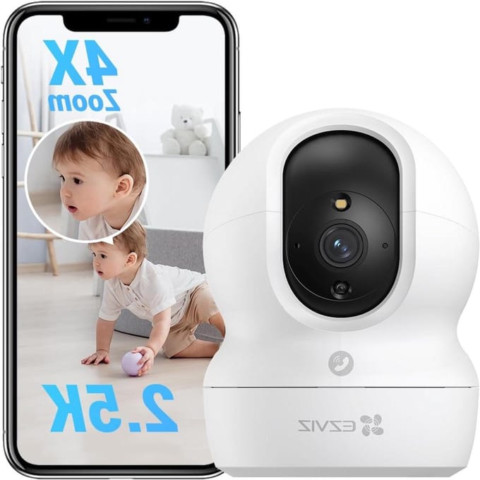 Beveiligingscamera Binnen - Babymonitor Camera - Huisbewaking - Slimme Bewegingsdetectie - 4MP - Wit