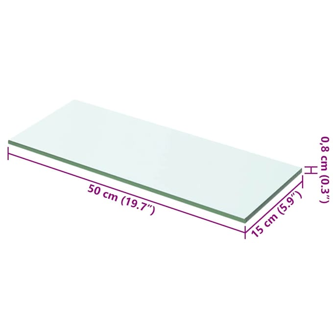vidaXL - Wandschap - transparant - 50x15 - cm - glas