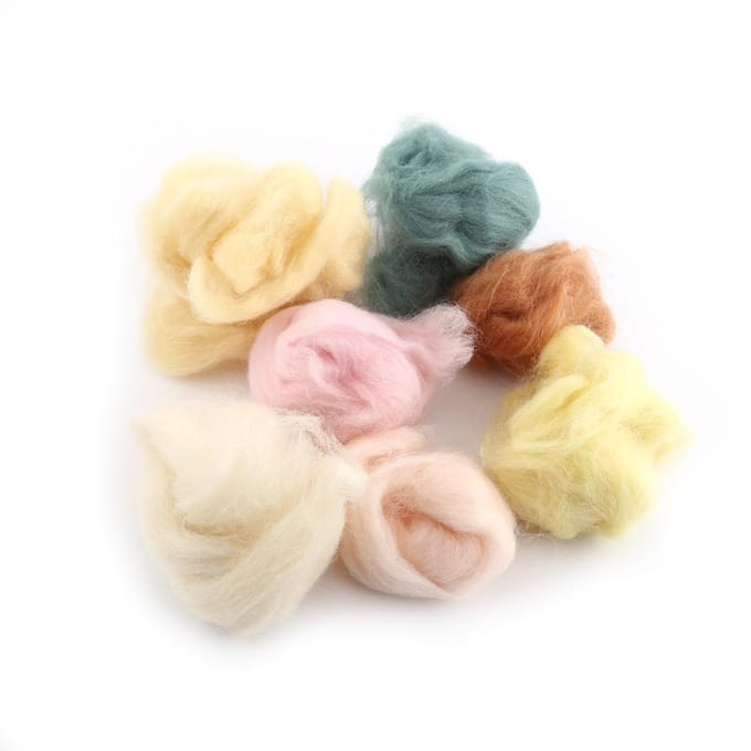 36 Kleuren Wolvezel Geverfd Roving Voor Naaldvilten Handspinnen Set beige