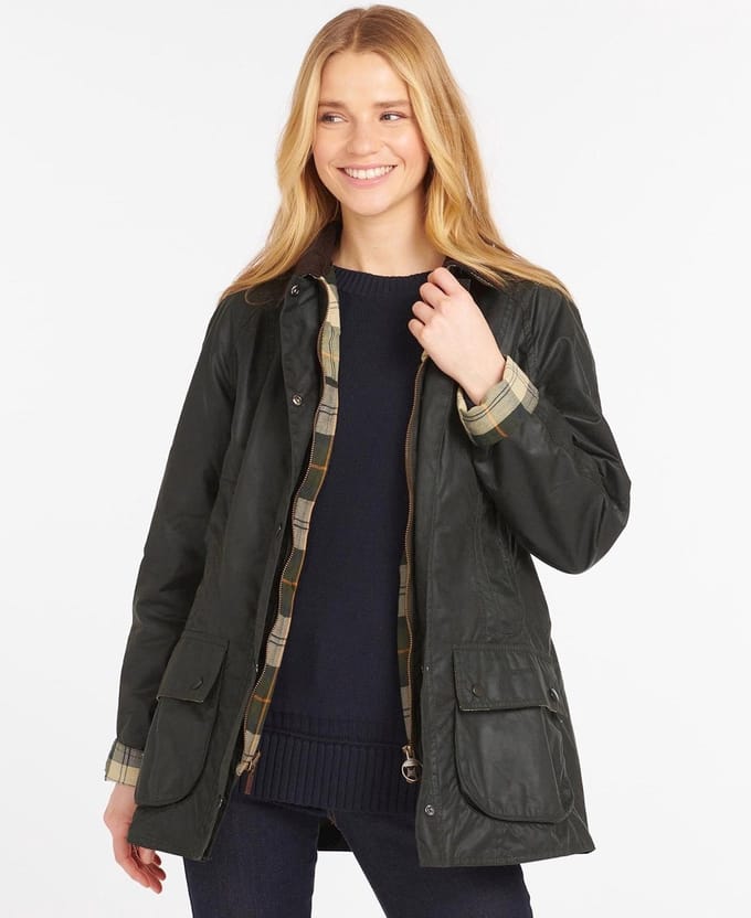 Barbour Beadnell wax jacket - dames buitenjas sage