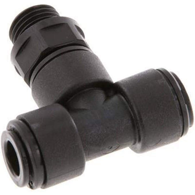 8mm x G1/4'' inline T-stuk POM Insteekfitting Buitendraad FDA Draaibaar NBR