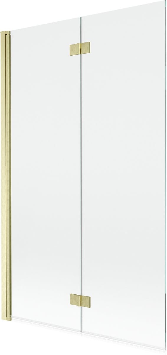 Mexen Mist badscherm 2-delig links 110 x 150 , transparant, geborsteld goud - 8A9-110-002-55-00-L