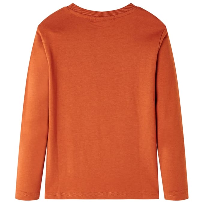 vidaXL - Kindershirt - met - lange - mouwen - 92 - lichtroestkleurig