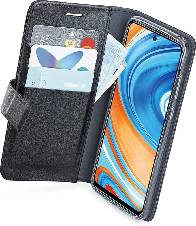 Azuri walletcase - magnetic closure & 3 cardslots-zwart-Xiaomi Redmi Note 9 Pro
