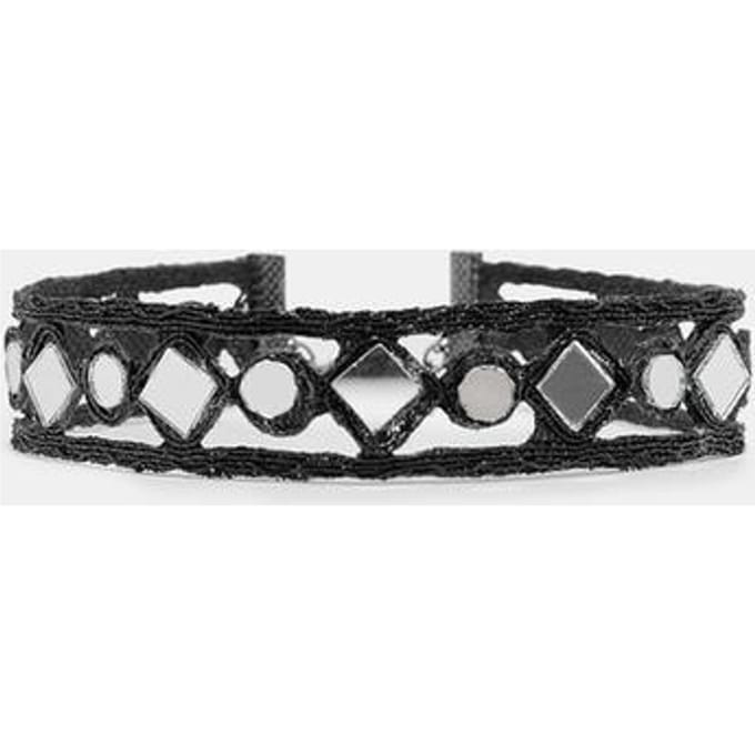 Stradivarius Choker met spiegels  Zwart OS
