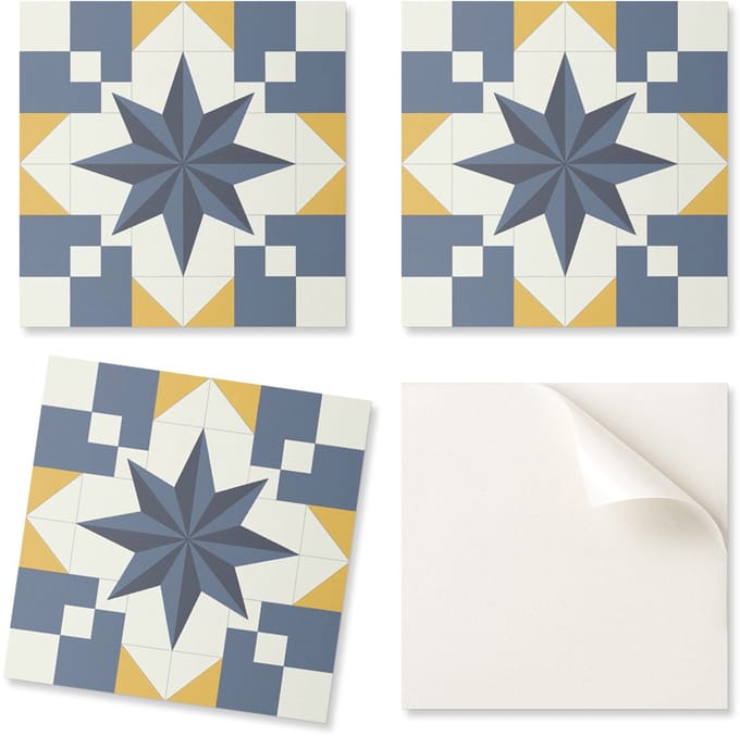 Set vinyltegels met geometrisch sterrenpatroon, 20x20x20 cm