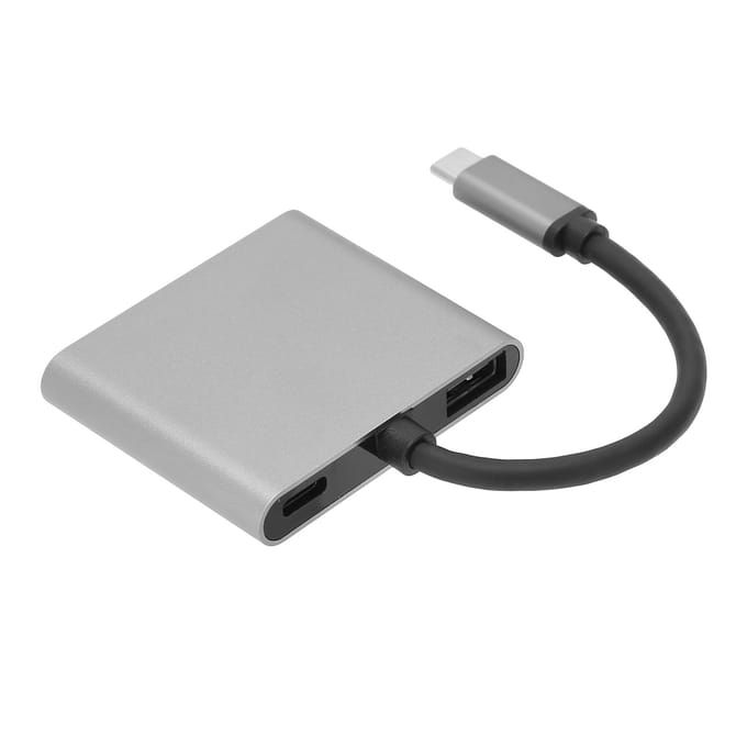 Dockingstation 4-in-1 Type‑C Converter Multi‑Scherm Voedingsadapter Hub Op‑Scherm Apparaat gray