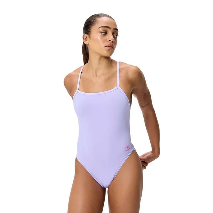 Speedo Female Solid V-back 2.0 Zwemkleding Paars UK 34 Vrouw