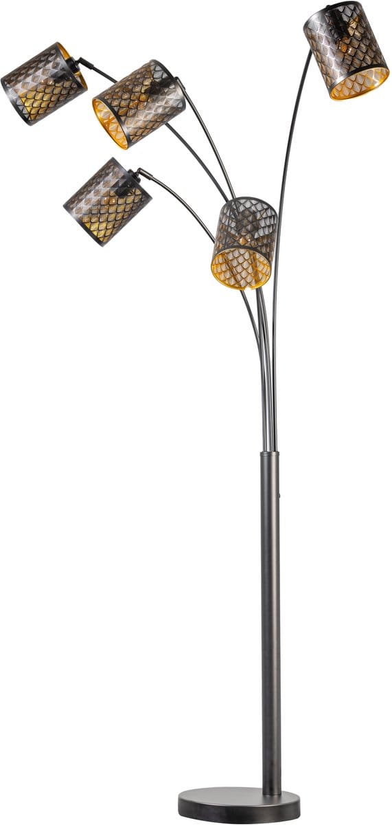 Sfeervolle vloerlamp Laser - 5 lichts - zwart goud