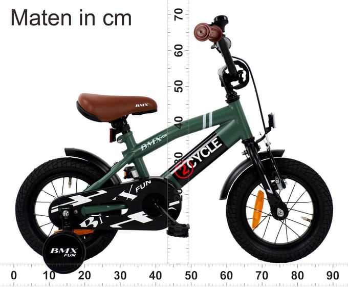 2Cycle BMX Fun kinderfiets 12 inch (2 tot 4 jaar) voor jongens groen