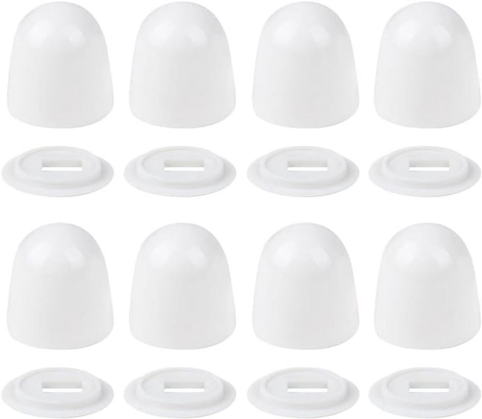 Toiletboutafdekkingen Set - Plastic Doppen - Schroeven Afdekken - Universele Pasvorm - 8 Stuks - Wit