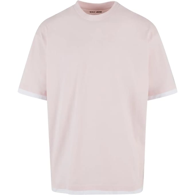DEF - Visible Layer Heren Tshirt - S - Roze/Wit