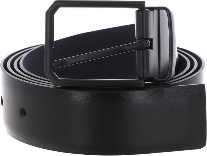 VALENTINO Leren Riem Bairone Belt W95 Nero / Blu Zwart