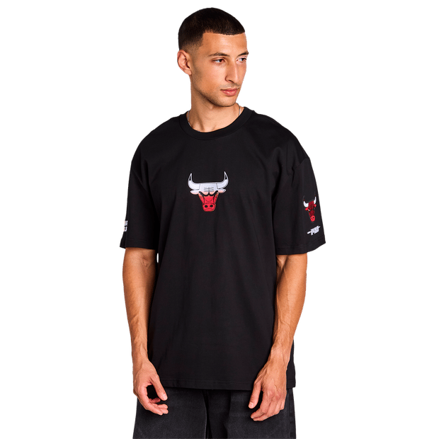Pro Standard Bulls Wave T-shirts Heren - Zwart - Maat S - Katoen Jersey