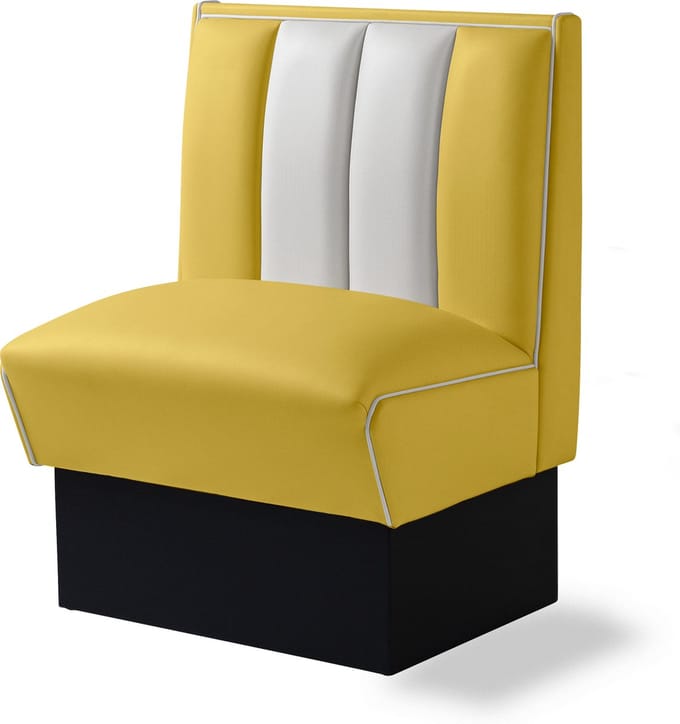 Bel Air Dinerbank Single Booth HW-70 Geel