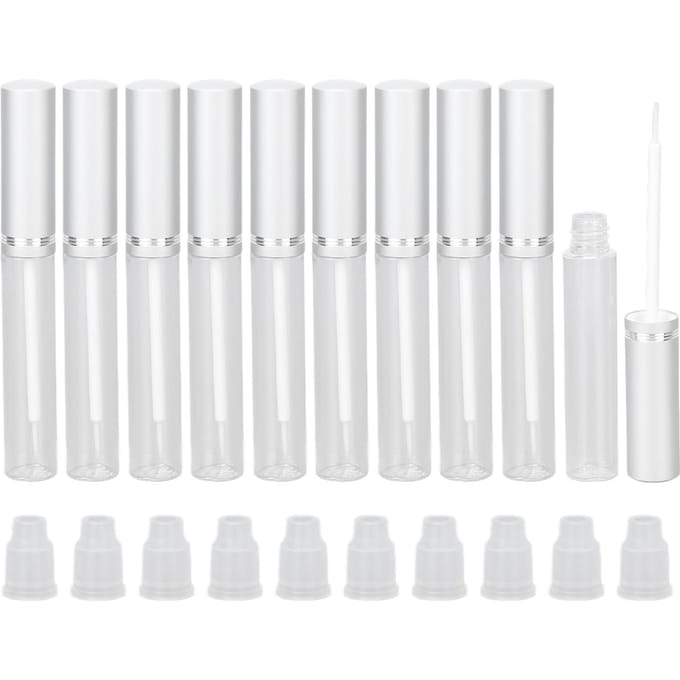 Lot de 10 tubes de mascara de 5 ml, souples, faciles à utiliser, design compact, à monter soi-même, avec tuyau d'air pour mascara white
