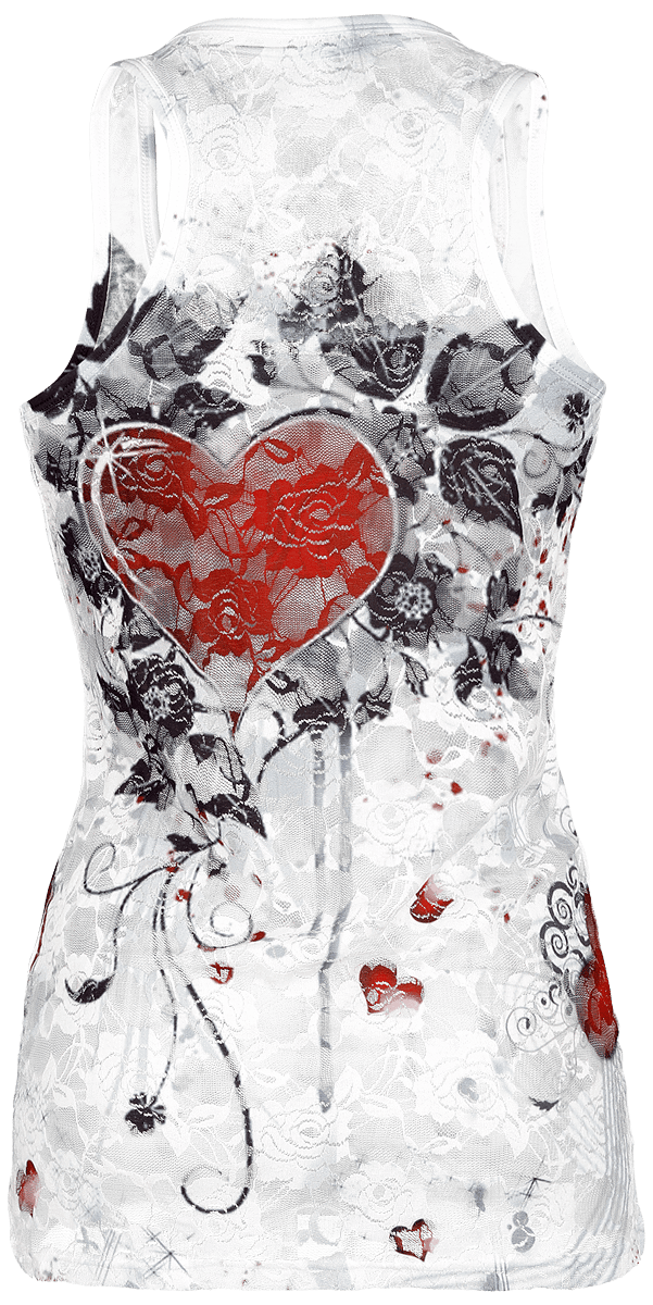 Innocent Top - Rose Heart - L tot XL - voor Vrouwen - wit