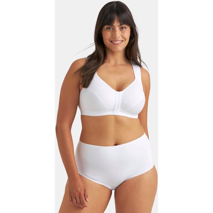 Beha zonder beugels en met voorsluiting - wit - Gr. 85 E van Goldner Fashion