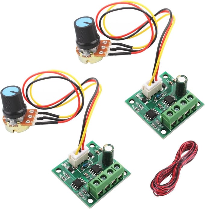 2 Stuks DC PWM Motor Snelheidsregelaar - 12V Laagspanning 2A