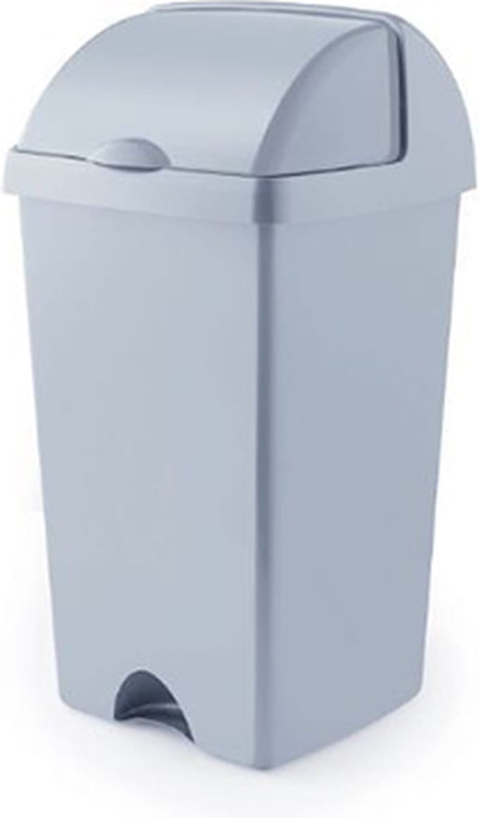 Afvalbak 'Nox' - 100% Gerecycled - Roll Top Prullenbak - 50 liter - Licht Grijs