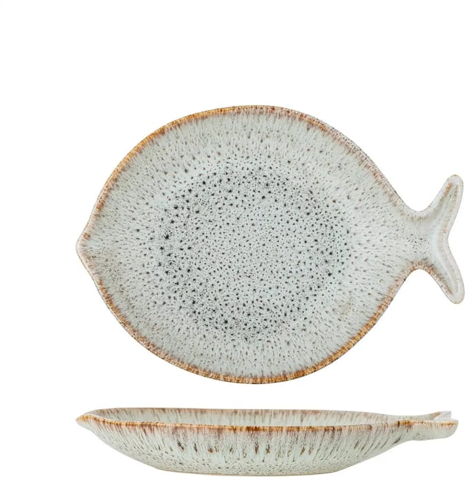 Bloomingville Serveerbord aardewerk naturel Fleur 27cm