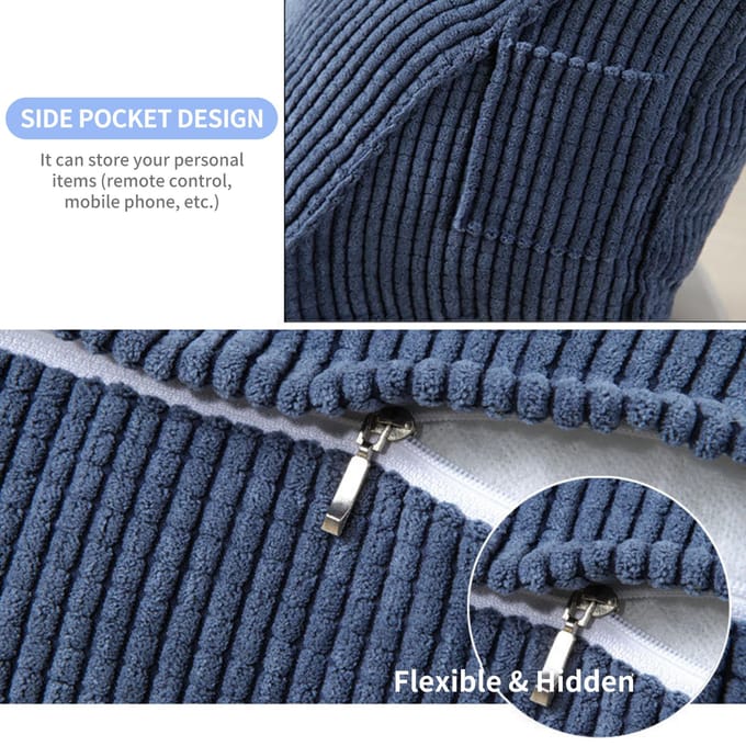 Driehoekskussen Comfortabel leeskussen met ritsvak Driehoekswigkussen Kleine rug groen