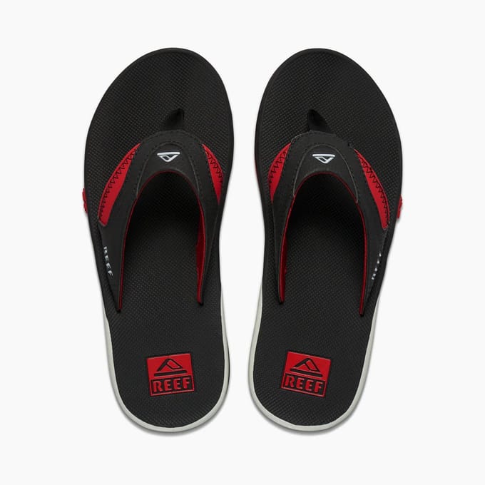 Reef Heren Slipper model Fanning Pregame - Zwart/Rood/Wit - Maat 46