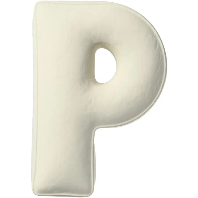 Kussen letter p Yellow Tipi Posh Velvet