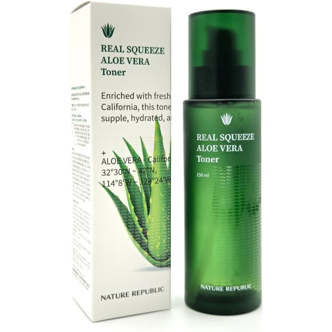 [NATURE REPUBLIC] Echte Squeeze Aloë Vera (Toner/Emulsie/Essence/Crème/Balm/Oogserum)) (1pc) Toner 150ml
