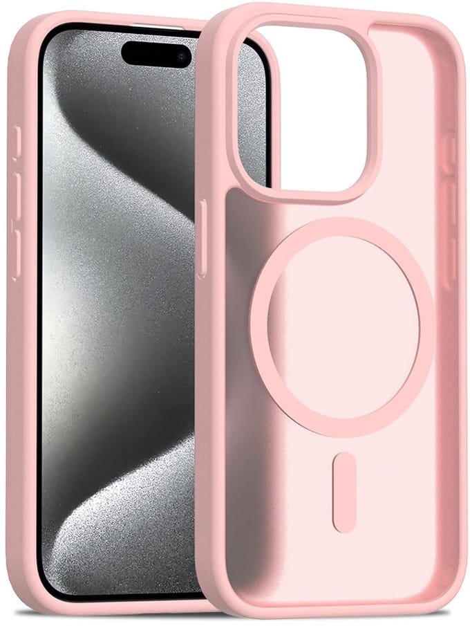 Solidenz Hoesje - Geschikt voor iPhone 16 Plus - FrostMag Backcover geschikt voor MagSafe - Roze