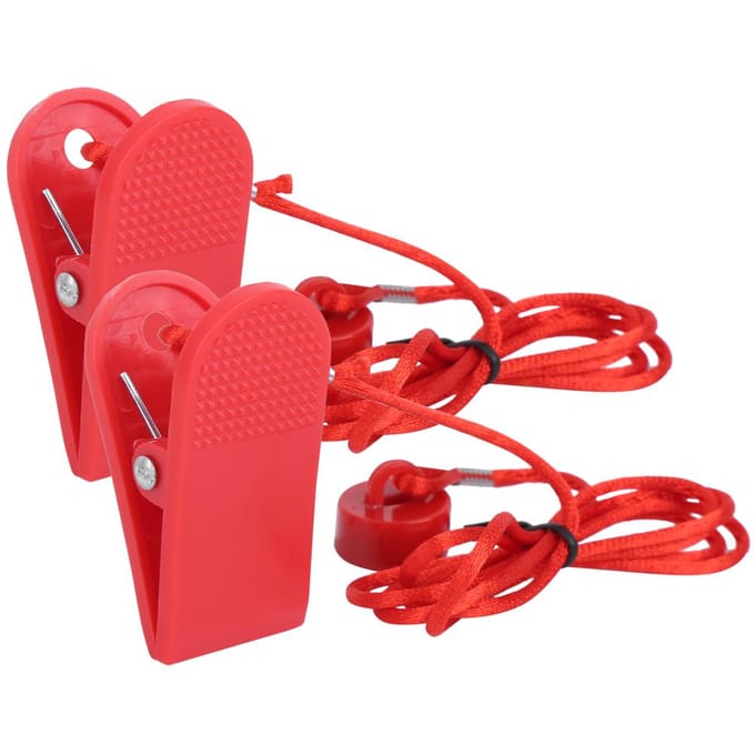 2 Pièces Interrupteur de Sécurité pour Machine de Course Verrouillage Clé Magnétique Accessoire Universel Boîtier Magnétique Rond red